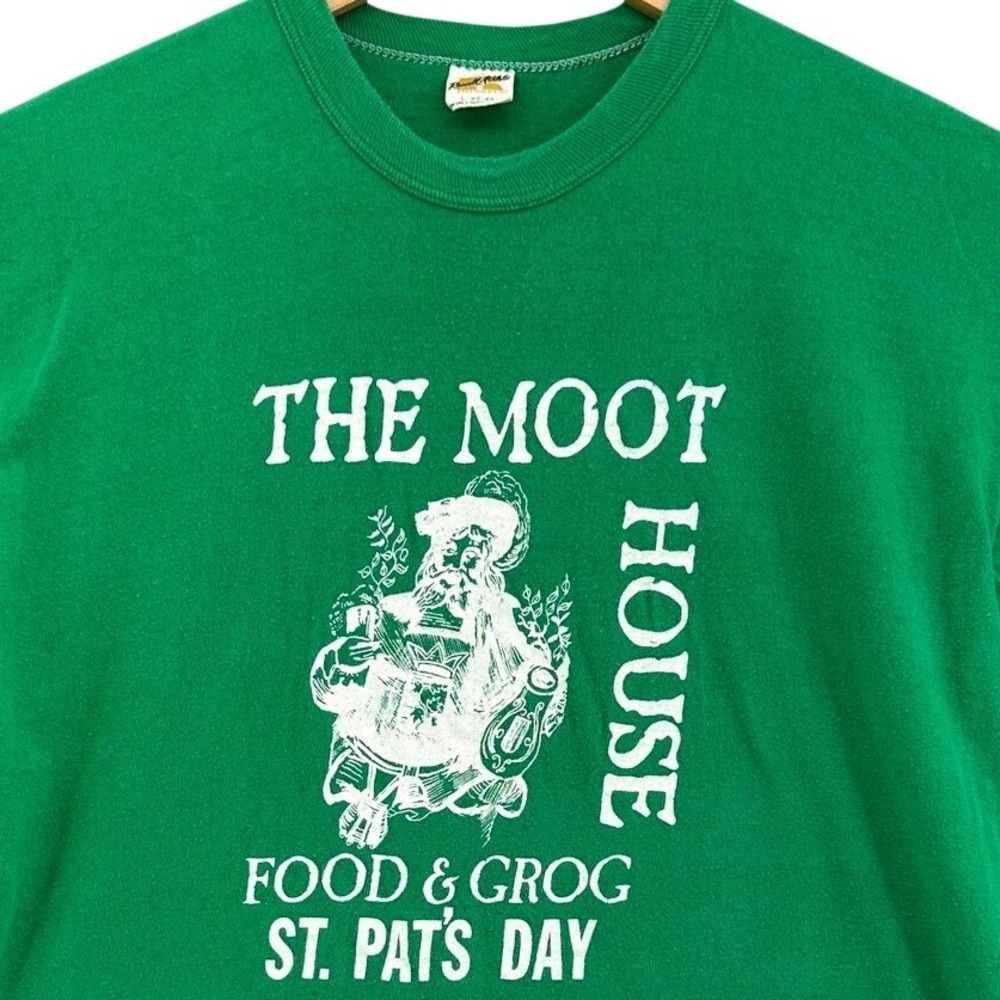 VTG Russell Athletic The Moot House St Patricks Day T-Shirt Green Mens S (L) 80s